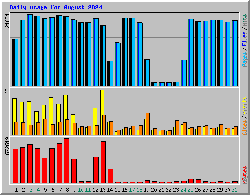 Daily usage for August 2024