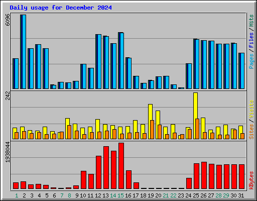 Daily usage for December 2024