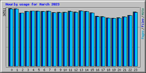 Hourly usage for March 2023