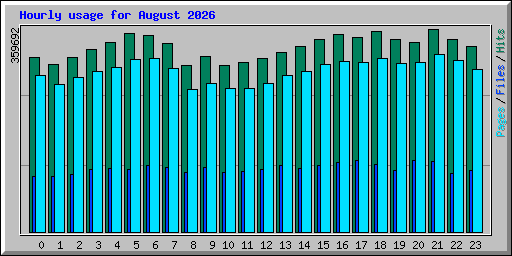 Hourly usage for August 2026
